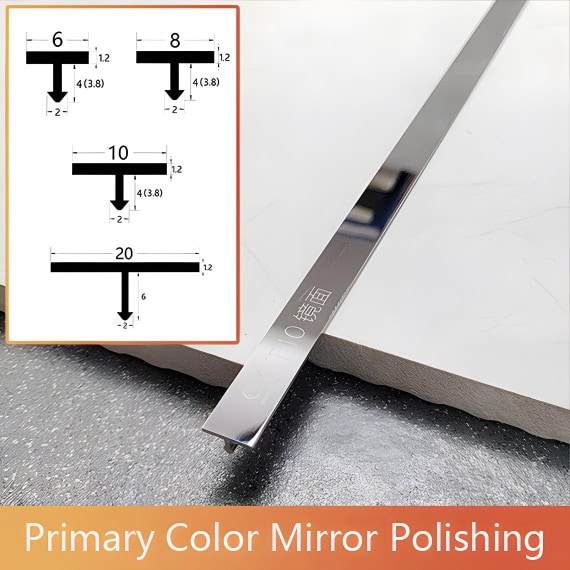 Mirror stainless steel T-shaped solid decorative strip
