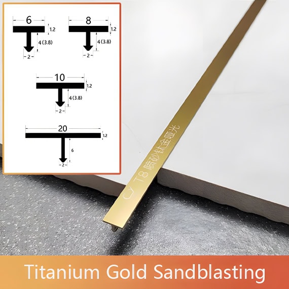 Sandblasting stainless steel T-shaped solid trim strip