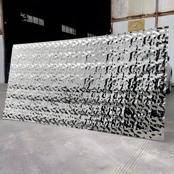 Original Color Stainless Steel Water Ripple Decorative Plate